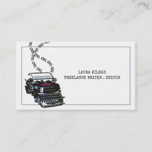 Vintage Typewriter Freelance Writer Visitkort
