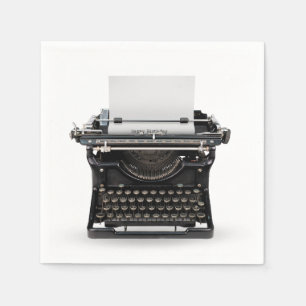 Vintage Typewriter Grattis på födelsedagen Pappersservett