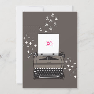 Vintage Typewriter-kort - hakar och kisser Inbjudningar