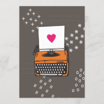 Vintage Typewriter-kort - hjärta