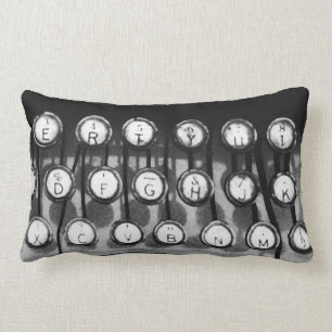 Vintage Typewriter Nyckel Art Dekorativ kudde