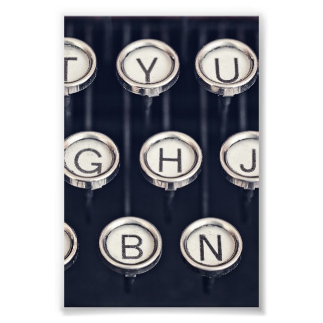 Vintage Typewriter Nycklar Fototryck (Framsidan)