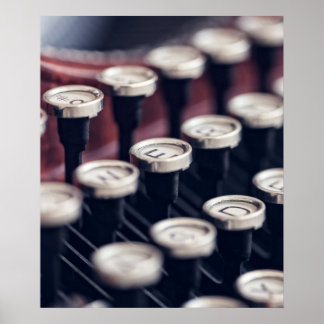 Vintage Typewriter Nycklar Poster