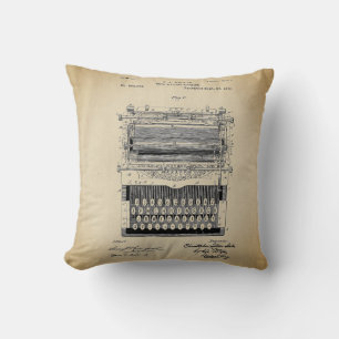 Vintage Typewriter-patent Kudde
