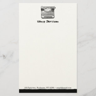 Vintage Typewriter Personlig Stationery Brevpapper