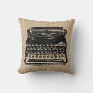 Vintage Typewriter Pillow Kudde