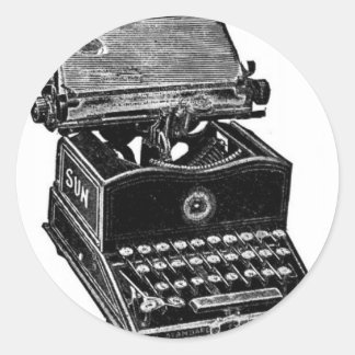 VINTAGE TYPEWRITER RUNT KLISTERMÄRKE