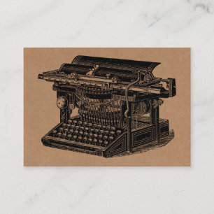 Vintage Typewriter - svart på kartong Visitkort