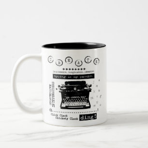 Vintage Typewriter Two Tone Coffee Mugg