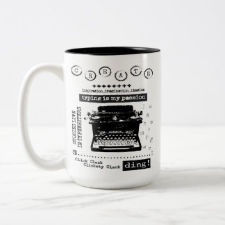 Vintage Typewriter Two Tone Coffee Mugg