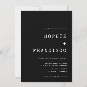Vintage Typewriter Typography All in One Bröllop Inbjudningar