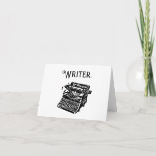 Vintage Typewriter Writer Bläck Teckning Sketch Kort