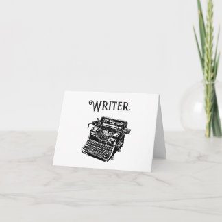 Vintage Typewriter Writer Bläck Teckning Sketch Kort