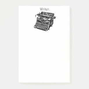 Vintage Typewriter Writer Bläck Teckning Sketch Post-it Block