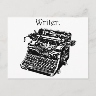 Vintage Typewriter Writer Bläck Teckning Sketch Vykort