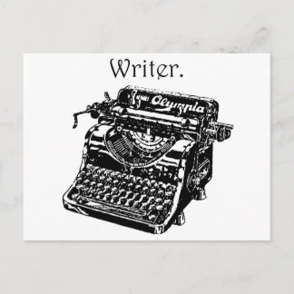 Vintage Typewriter Writer Bläck Teckning Sketch Vykort