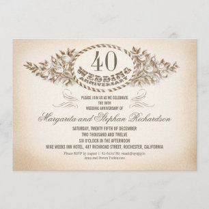 vintage typografi årsfirande inbjudningar
