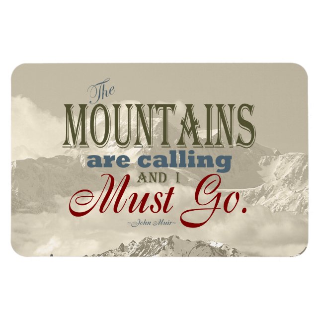 Vintage Typografi Bergen ringer, Muir Magnet (Horisontell)