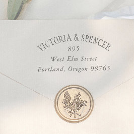 Vintage typografi för vigsel returadress stämpel