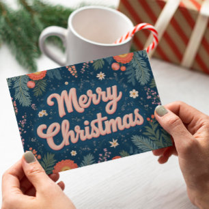 Vintage Typografi - God jul-kort som inte är foto Helgkort