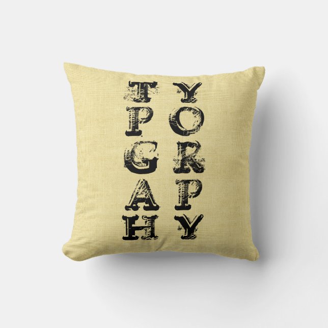 Vintage typografi kudde (Framsida)