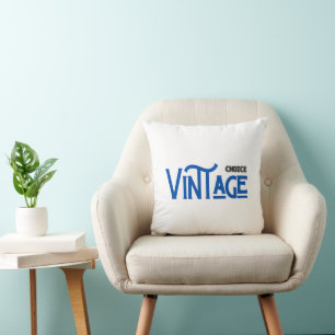 Vintage Typografi Kudde