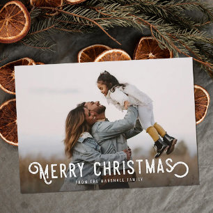 Vintage Typografi och Orangar God jul Julkort