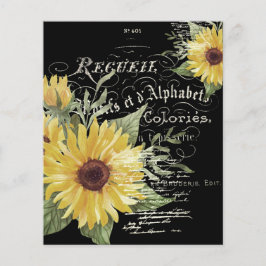 Vintage typografi och solrosbakgrund