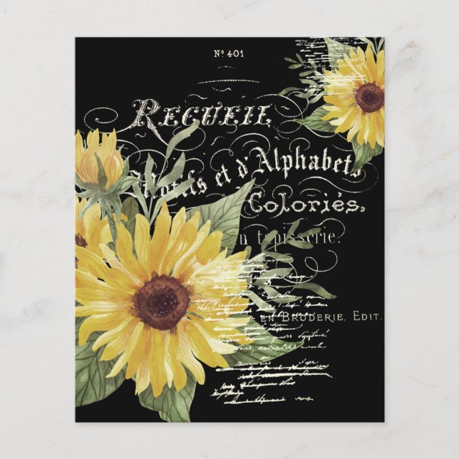 Vintage typografi och solrosbakgrund (Framsida)