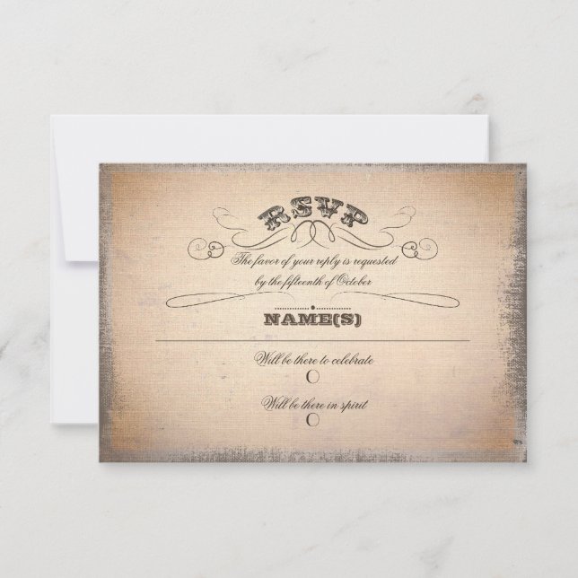 vintage typografi RSVP OSA Kort (Framsida)