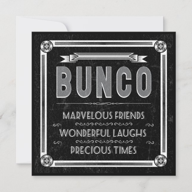 Vintage Typography Bunco Inbjudan (Framsida)