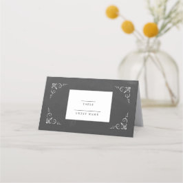 Vintage Typography Chalkboard Bröllop Placeringskort
