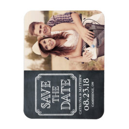 Vintage Typography Chalkboard Spara datum magneter