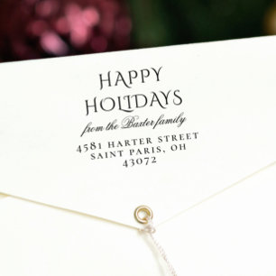 Vintage Typography Glad helg Family Namn Självfärgande Stämpel