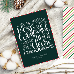 Vintage Typography God jul Family Julkort