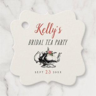 Vintage Typography Möhippa Tea Party Favoriter Gåvor Etiketter