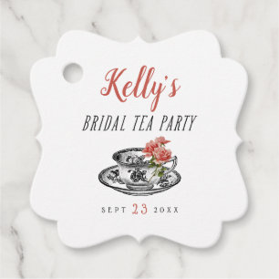Vintage Typography Möhippa Tea Party Favoriter Gåvor Etiketter