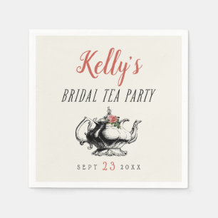 Vintage Typography Möhippa Tea Party Pappersservett