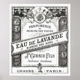 Vintage Typography Parfym Advertisement Poster