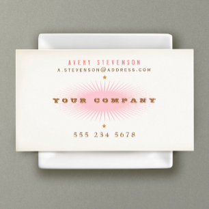 Vintage Typography Rosa SunBurst-Affärskort Visitkort