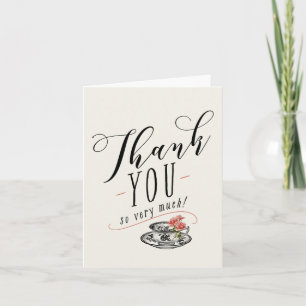 Vintage Typography Tea Party Tack Kort
