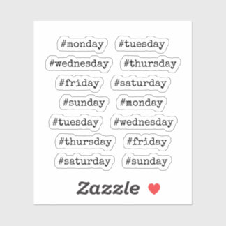 Vintage Typskriven teckensnittsplaneraren Hashtag Klistermärken