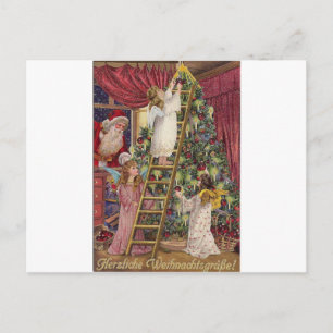 Vintage Tysk Änglar jul Victorian Art Helg Vykort
