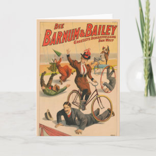 Vintage Tysk Circus Poster of Performers, 1900. Kort