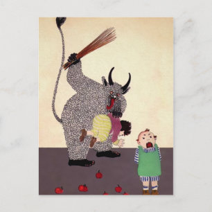 Vintage tysk Krampus Vykort