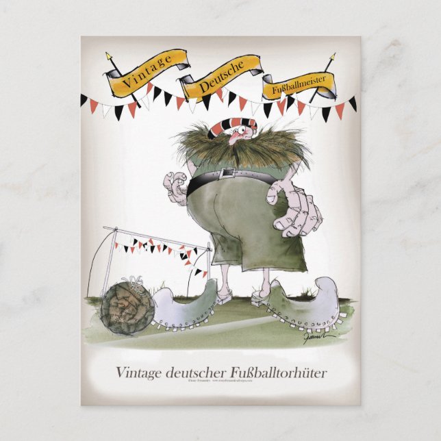 vintage tysk målvakt vykort (Framsida)