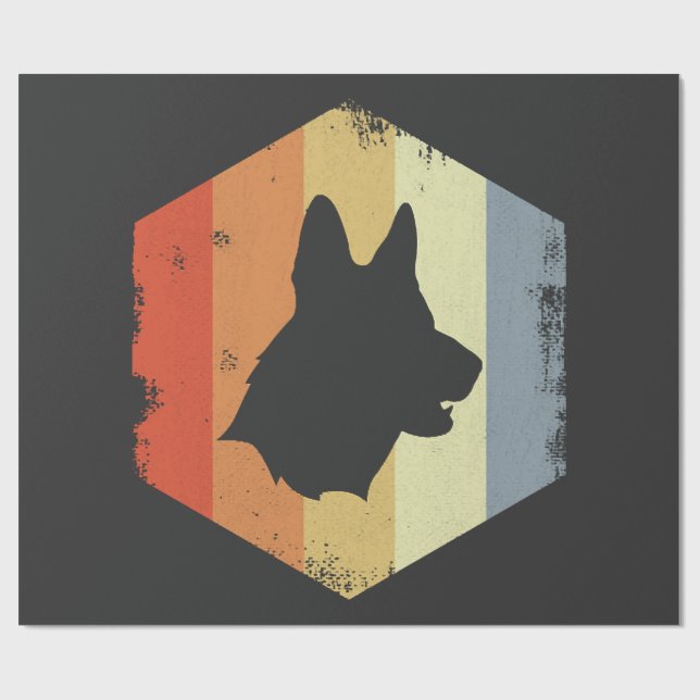 Vintage tysk schäferhund presentpapper (Platt)