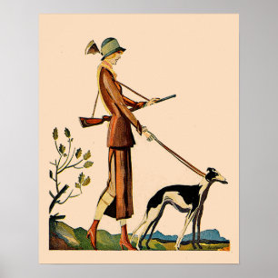 Vintage Tyska magasinoman med Greyhound Poster