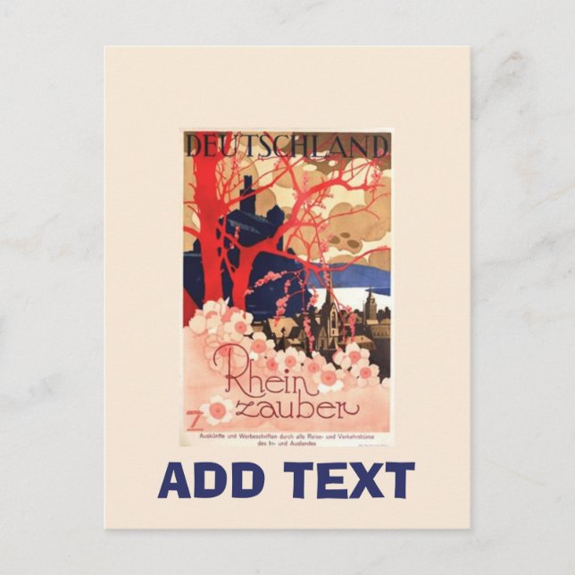 Vintage tyska, redigera text vykort (Framsida)