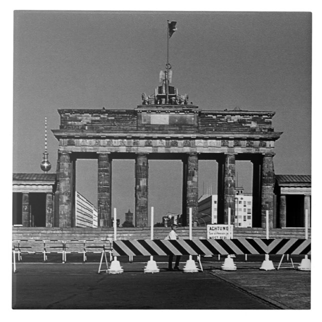 Vintage Tyskland Berlin Brandenburg Grind Kakelplatta (Framsidan)